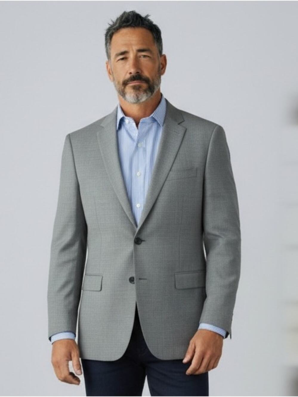 TOMMY HILFIGER Men’s 44L Gray Double Vent Sport Coat Blazer